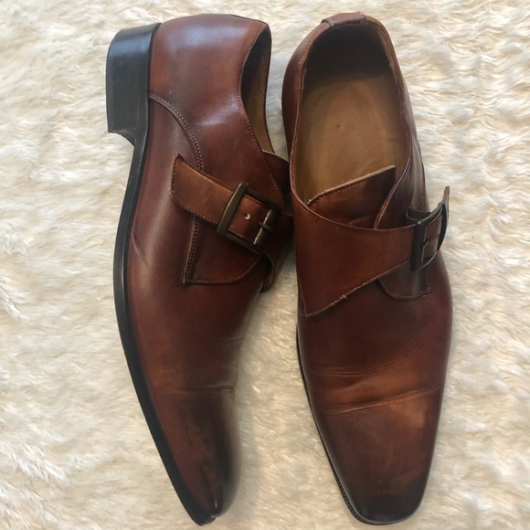 Men’s size 44 Mario Alborino brown Italian leather shoes. - Picture 2 of 4